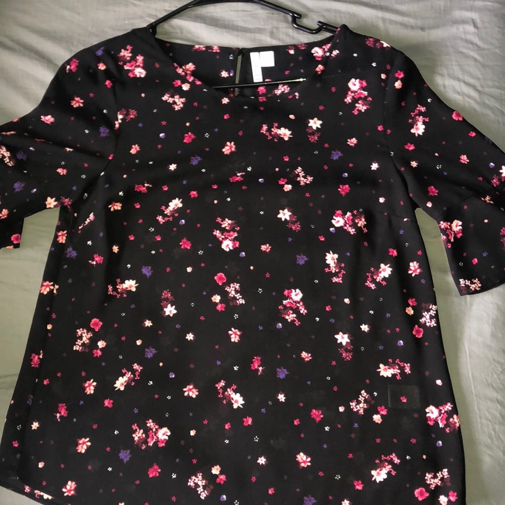 Floral black blouse